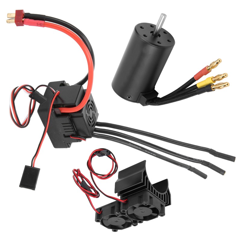 Waterproof 3660 3800KV Brushless Motor 80A Brushless ESC Heatsink Combo