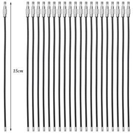 FOCCTS Wire Keychain Cable Stainless Steel Key Ring Loop 50 Pcs Stainless Steel Wire Keychain 6 Inches Nylon Coated Keychain