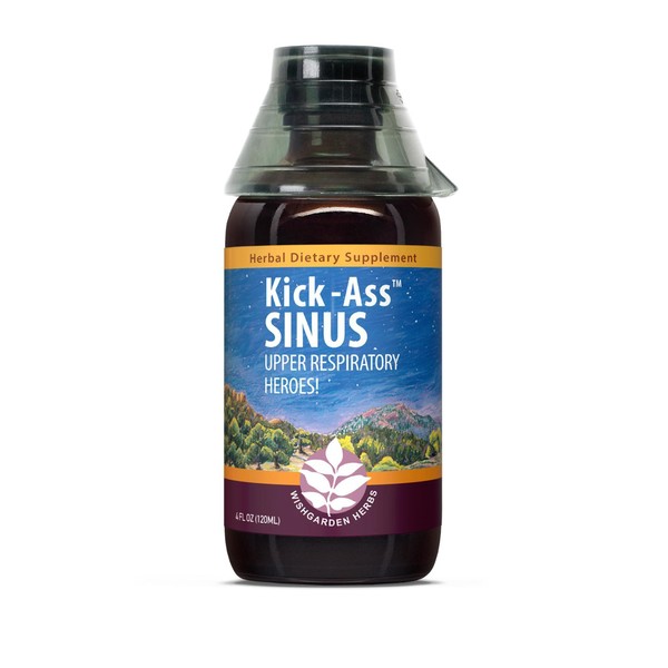 WishGarden Herbs Kick-Ass Sinus - Herbal Sinus Relief, Sinus Congestion Relief and Sinus Pressure Relief for Adults, Natural Sinus Relief and Sinus Decongestant, All Season Sinus Support, 4oz