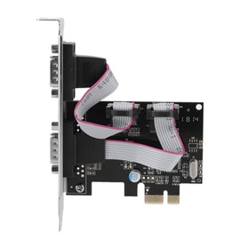 ASHATA 2 Port Serial RS232 PCI-E Interface Card, PCI-E to Dual RS-232 Serial Port Adapter Converter, 2.5 Gbps PCIe Serial RS232 Interface Card Adapter for