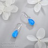 VESHON Blue Opal Teardrop Earrings for Women, 925 Sterling Silver
