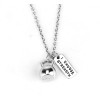 "Handmade" Kettlebell I Choose Strength SILVER Necklace Fitness Weight Training