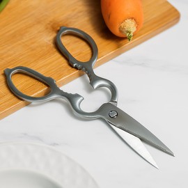 Passo-jd01 Kitchen Scissors, Stainless Steel, Detachable, Washable, Integrated Kitchen Scissors, Dishwasher Safe, Boiling Sterilization, Can Opener, Meat Cutter, Multifunctional Cooking Scissors, Time