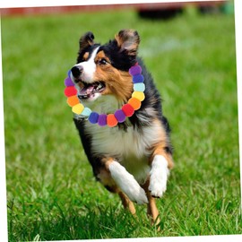 WOONEKY Pet Ball Collar Dog Collars for Medium Puppy Pompoms Craft Cat Tags Poms Pets Puppies Pom Polyester