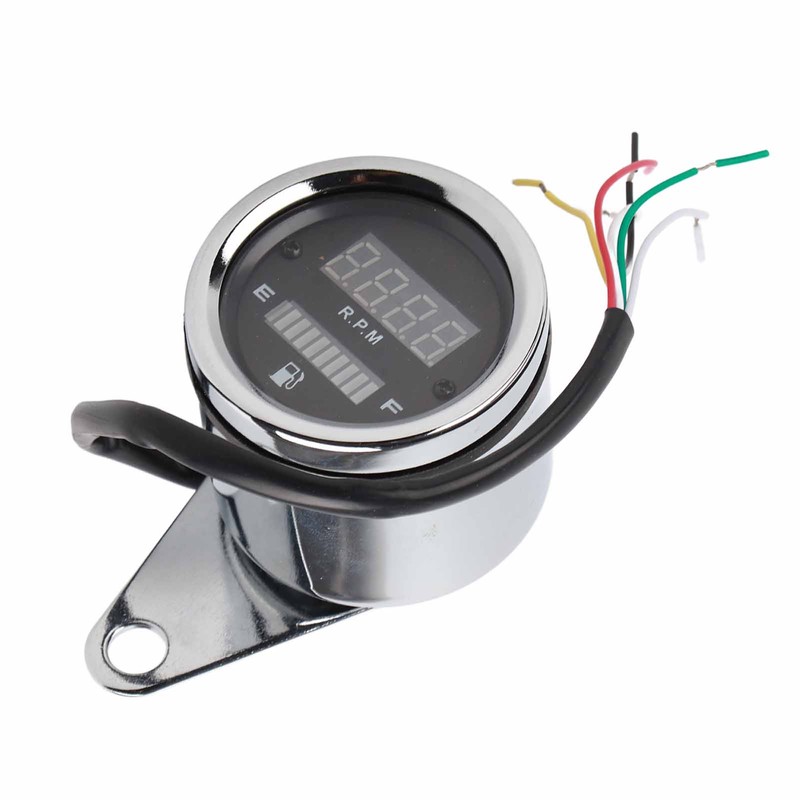 Motorcycle Digital Tachometer Tacho Speedometer Gauge 2 Airguide Cylinder Modified