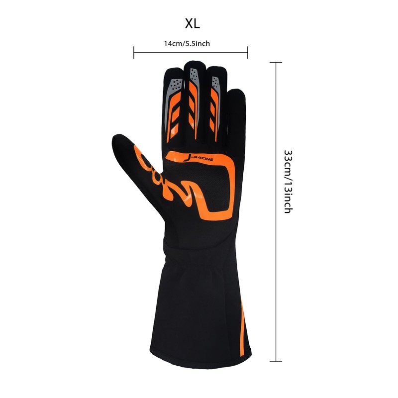Racing Gloves No SFI Certified Flame Retardant, Aramid Knit, Anti-Slip
