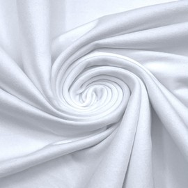 Eovea - Cotton Spandex Jersey Fabric -%95 Cotton%5 Spandex - 4 Way Stretch Fabric for T-Shirts, Tops, Lightweight Dresses&Apparel -58"/60" Inch Wide & Stretch Up to 2" Inch | 10 Oz (White, 10 Yards)
