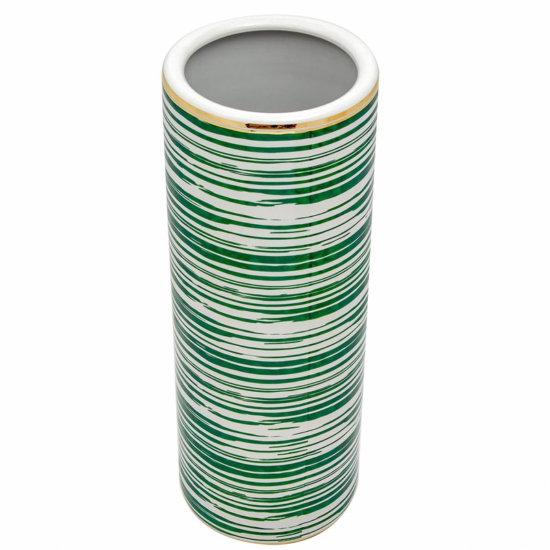 Red Lantern 24" Striped Green Umbrella Stand