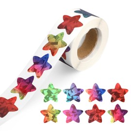500pcs Star Stickers for Rewarding, 1 Inch Multicolored Glitter Star Sticker Holographic Shiny Star Sticker Self Adhesive Incentive Sticker Reward Behavior Chart Label for Kids School Teacher Supplies