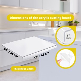 EMME HOUSE Kitchen Set Acrylic Cutting Board With Counter Lip For Kitchen non slip 18” x 14”& Food Safe Baking Mat, Rectangular 16.5" x 11.6", Silicone, Non-Stick