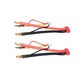 Yiqigou 2-Pack T Plug Female Connector to 4mm 4.0mm Banana Plug Bullet Male Connector LiPo Battery Adapter Lead Wire with JST-XH 2s Balance Plug Wire