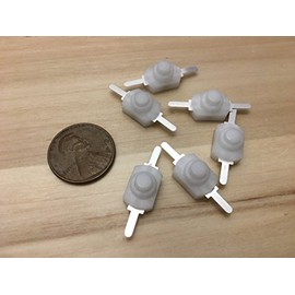 6 Pieces White Latching self locking 1A push button on off micro mini 1208YD B5