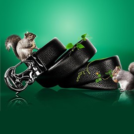 Coipdfty Cowboy Belts for Men Belts Leather Ratchet Dress Belts for Men Belts for Jeans (Bull head black buckle- Full grain black belt)