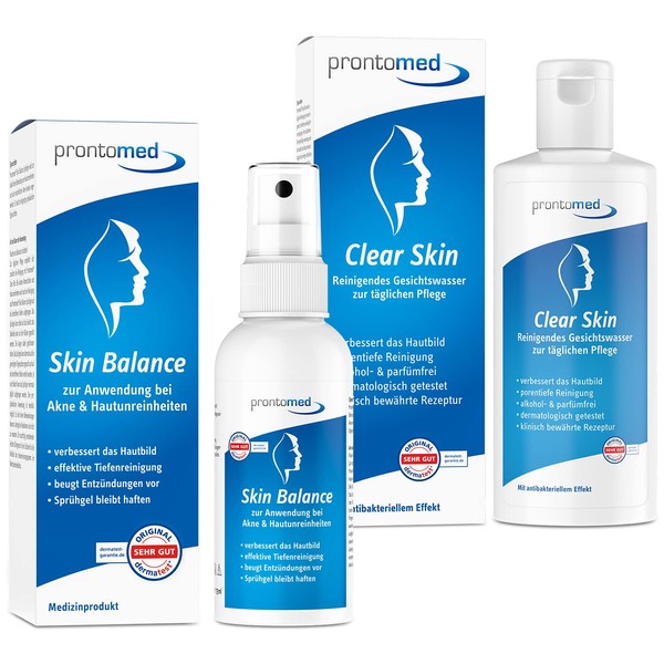 Prontomed Skin Economy Set - The Innovation for Acne, Pimples and Blemishes | Anti Pimples, Anti Acne (200 ml and 75 ml)