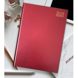 2025 Diary A4 | A5 | A6 Diary Week to View | Page A Day | Desk Diary | Hard Backed For Home And Office Use (Red, A5 Week To View)