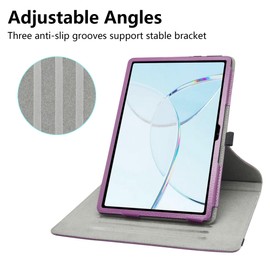 JRTAL Compatible with Doogee T10E Case, 360° Rotating Cover Faux Leather Protective Case with Stand Function for Doogee T10E / Blackview Tab 80 / Blackview Tab 10 WiFi 10.1 Inch Tablet - Purple