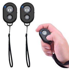 2 Pack Bluetooth Wireless Camera Remote Control, Wireless Camera Remote Shutter for Smartphones, Bluetooth Control Selfie Clicker Compatible with all IOS Android Devices, with 2 Lanyards