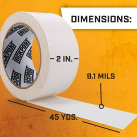 Lockport White Duct Tape 2in x 45 Yard - Heavy Duty Duct Tape Heavy Duty Waterproof - White Tape for B2B, Home Use, DIY Projects, and Repairs