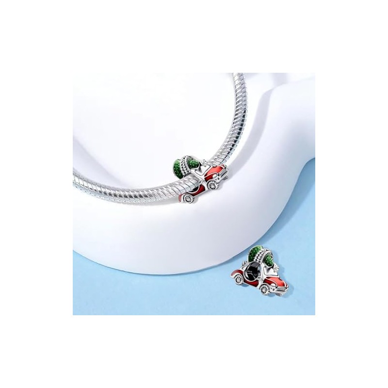 PHCLASY Christmas Charms Heart Family Bead Zirconia Fit The Largest