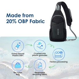 G4Free Sling Bag Casual Chest Shoulder Handbag Crossbody Backpack for Women Men with Front Pocket (Black)