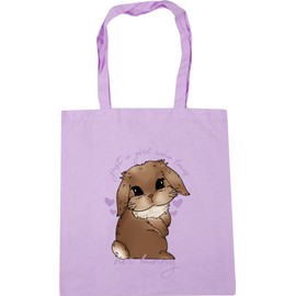 Hippowarehouse Just a girl who loves her rabbit bunny mini lop - Brown Tote Shopping Gym Beach Bag 42cm x38cm, 10 litres