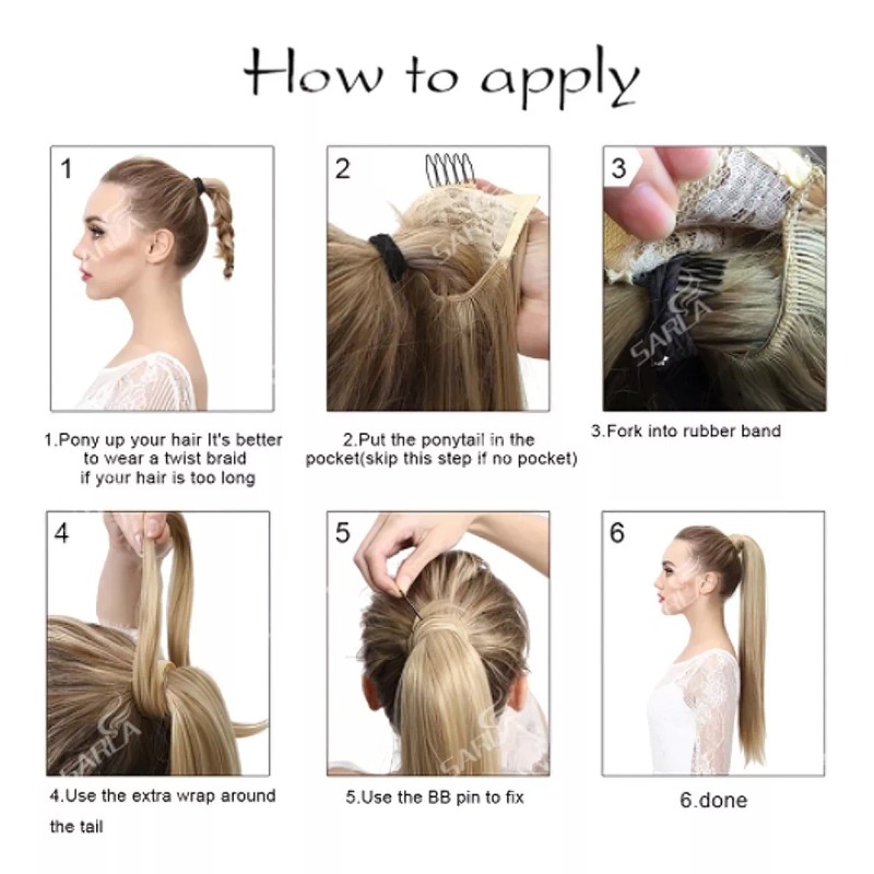 Sintético Coleta Postiza Cola De Caballo Cabello Sintético Mujer 50