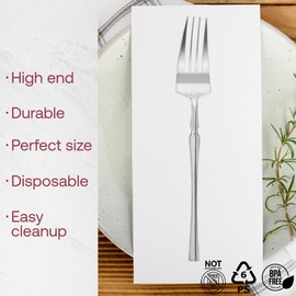 Smarty Had A Party 240 Shiny Silver Moderno Disposable Plastic Dessert Forks Heavy Duty Plastic Fork Disposable Silverware