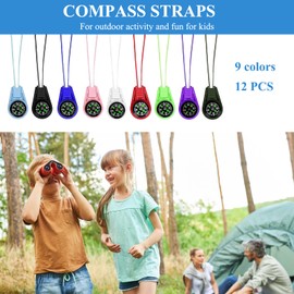 Compass Children's 12 Pieces Mini Compass Mini Survival Compass Multicoloured Compass Children Compass for Outdoor Guide Children's Gifts Multi-Colour Mini Compass for Outdoor Sports Camping Hiking