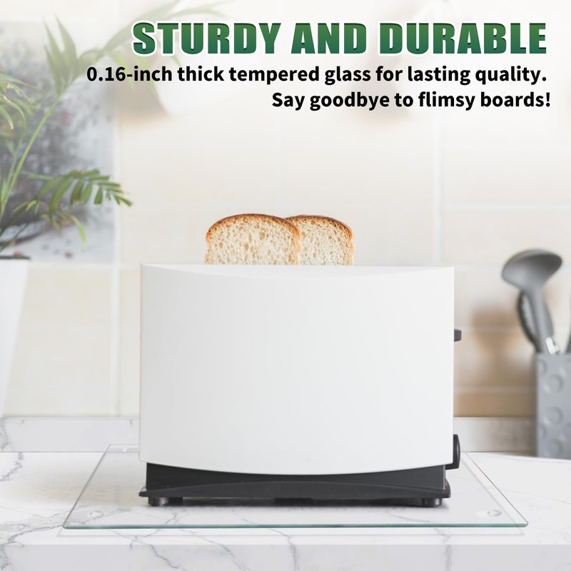 Seelenruhe Tempered Glass Cutting Boards for Kitchen Counter, 2PCS 12x16