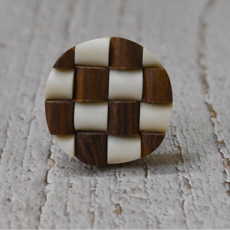 ARTISNO Handmade Round Shape Wood and Resin Kitchen Cabinet Drawer