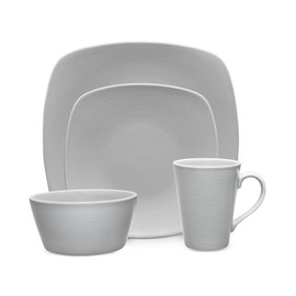 Noritake Dinnerware, Grey-On-Grey Swirl Square Collection