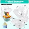 Vyndicca 50 Pack Individual Cupcake Containers, Clear Plastic Disposable Cupcake