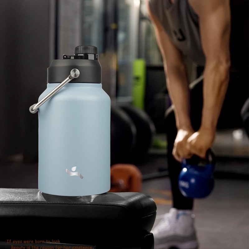 Konokyo Half Gallon Jug with Handle,64 oz Insulated Water Bottle