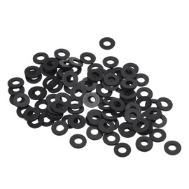 TOP-VIGOR 100Pcs Black Nylon Flat Washers, M4 x 9mm x 1mm Insulating Round Seal Spacer Tap Sealing O Ring Gasket for Faucet Pipe Water Hose