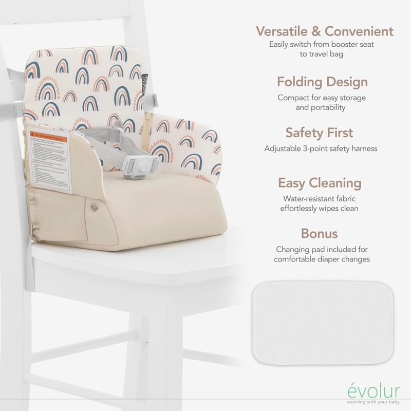 Evolur Snug Packsack 2-in-1 Portable Booster Seat and Travel Bag