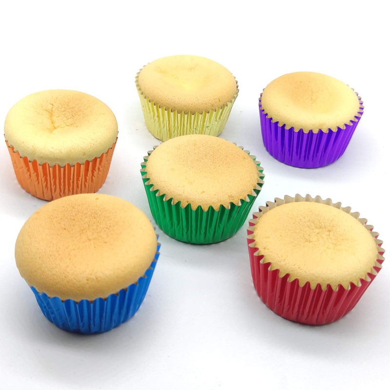 Mombake Standard Rainbow Cupcake Cases Muffin Foil Paper Baking Cups(6