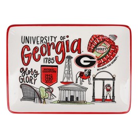 Glory Haus Georgia Key Tray - Georgia Icon Jewelry Tray, Decorative Key Storage for Entryway, Wallet and Ring Dish, UGA Design Catch All Dish, 8" x 5"
