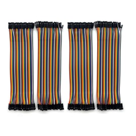 Pack of 4 40 Pin 2.54 mm Dupont Jumper Cable - 20 cm Flexible Connection for Electronic Projects (Female-Female)