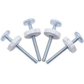 Flauzmann M8x95mm 4 Pack Baby Gate Screws Replacement (8mm Diameter) Universal Threaded Spindle Rods for Pressure Mounted Gates & Stairs Banister - White Tension Bolts