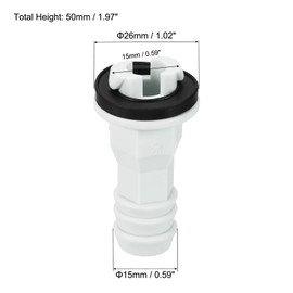 sourcing map Air Conditioner Drain Hose Connector 15mm Tube Straight Fitting Replacement Part Accessories for Mini-Split Window AC, Beige Pack of 2