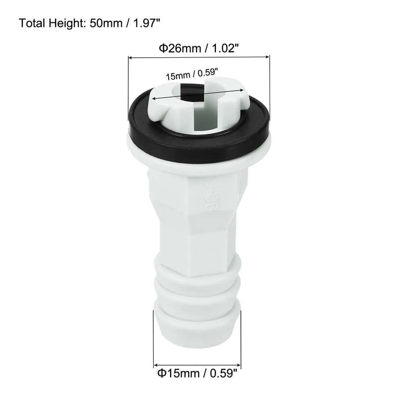 sourcing map Air Conditioner Drain Hose Connector 15mm Tube Straight