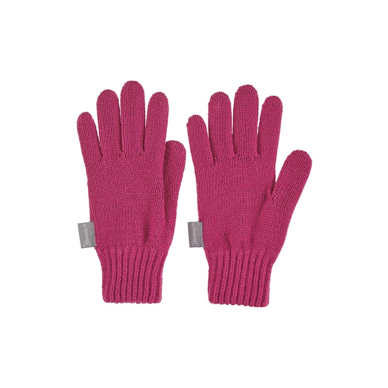 Sterntaler Baby Girls Knitted Finger Gloves Striped Winter Gloves, magenta