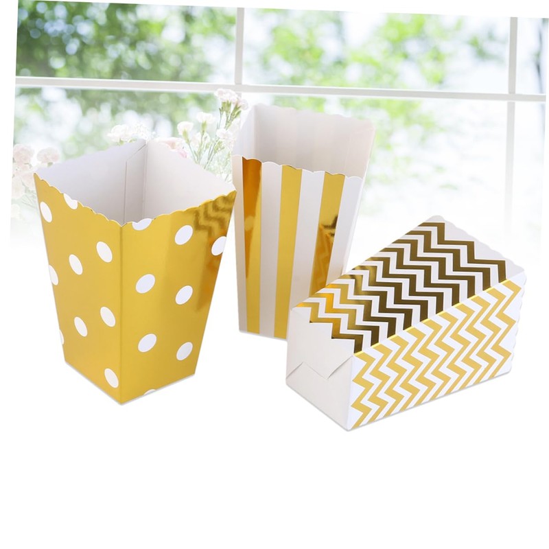 CAXUSD Popcorn Carton Party Favors 36 Pack Variety Dot Strip