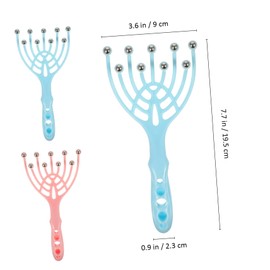 TOVINANNA 2sets Extendable Head Massager with Claw Design Manual Scalp Relaxation Tool Portable Body Massager for Neck and Shoulder Stress Relief Durable Plastic Hair Comb 2pcs*2