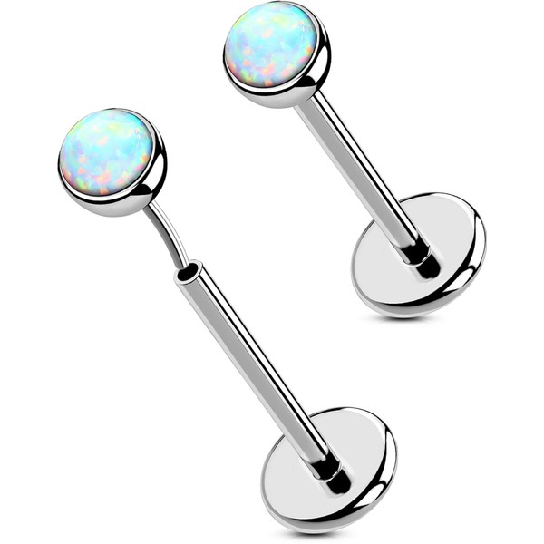 OUFER 2Pcs Nose Rings Studs, G23 Solid Titanium 20G Nose