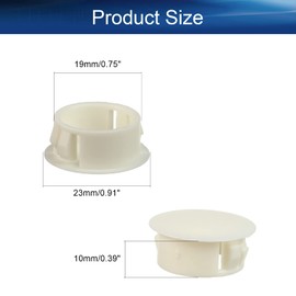 Heyiarbeit 20pcs Hole Plugs 3/4" / 19mm Nylon Plastic Round Snap in Type Locking Hole Tube Furniture Fencing Post Pipe Insert End Caps White Tone