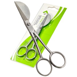 Cynamed Applique Scissors 5" With Duckbill Edge Shaped Paddle For Art, Crafting, Fabric, Thread, Needlework and Embroidery - Versatile Miniature Scissors For Sewing Kit