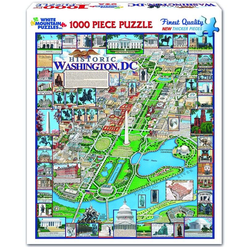 White Mountain Puzzles Washington DC - 1000 Piece Jigsaw Puzzle
