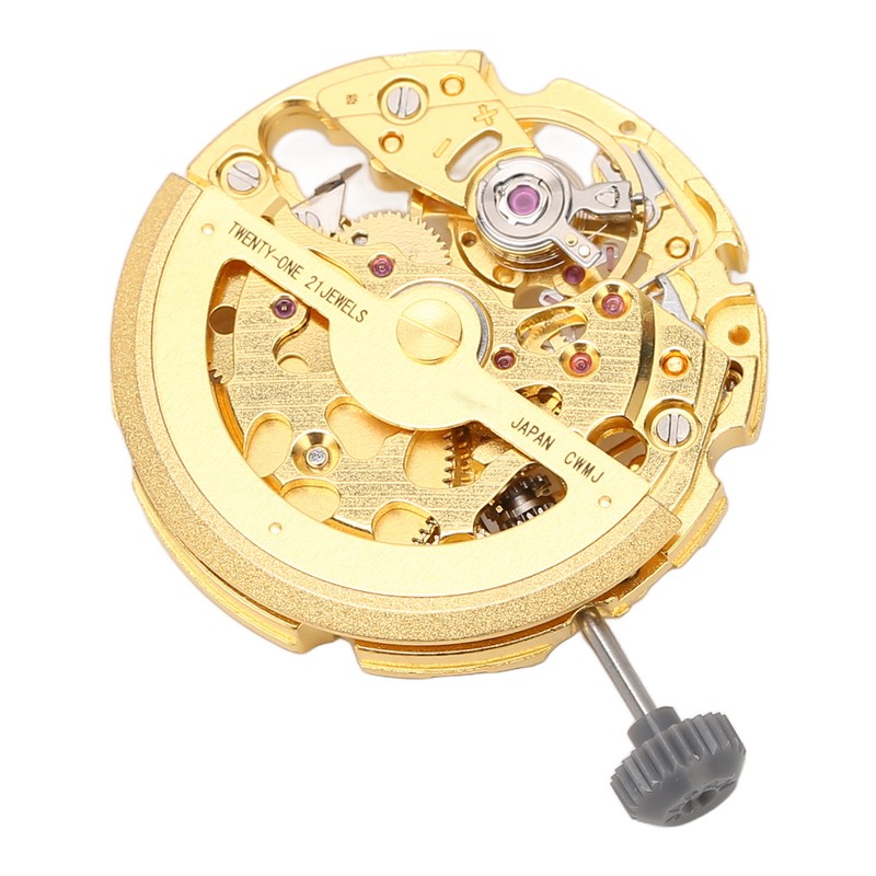 8N24 Watch Movement Golden Alloy Automatic Hollow Out Watch Replacement