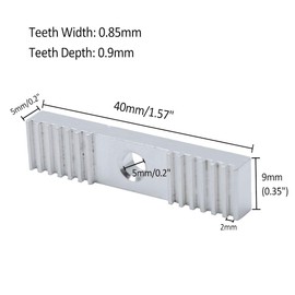Eilumduo 10Pcs 9x40mm GT2 Timing Belt Fixing Piece 2GT Timing Belt Aluminum Gear Clamp Mount Block for 3D Printers